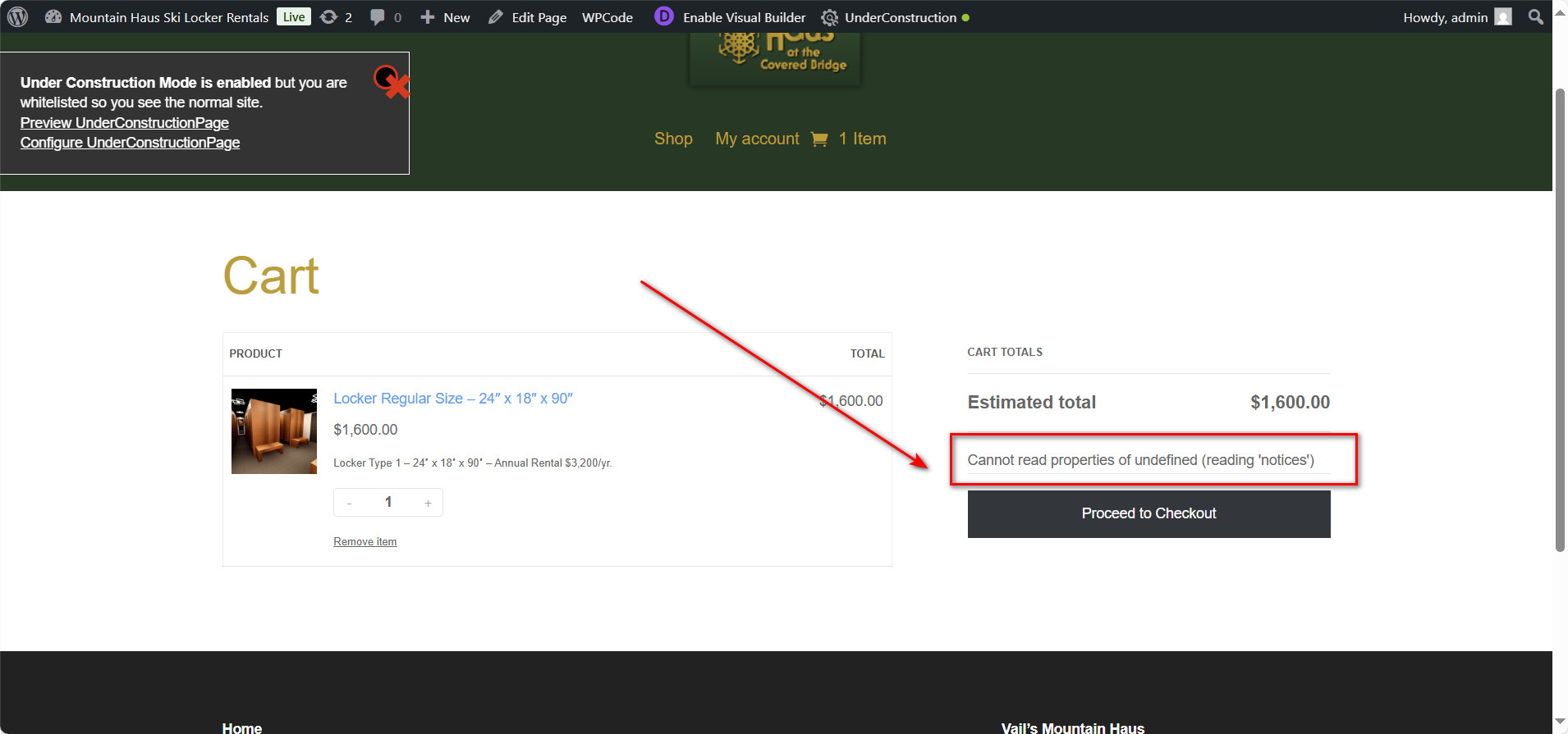 Receiving error Cannot read properties of undefined (reading ‘notices ...