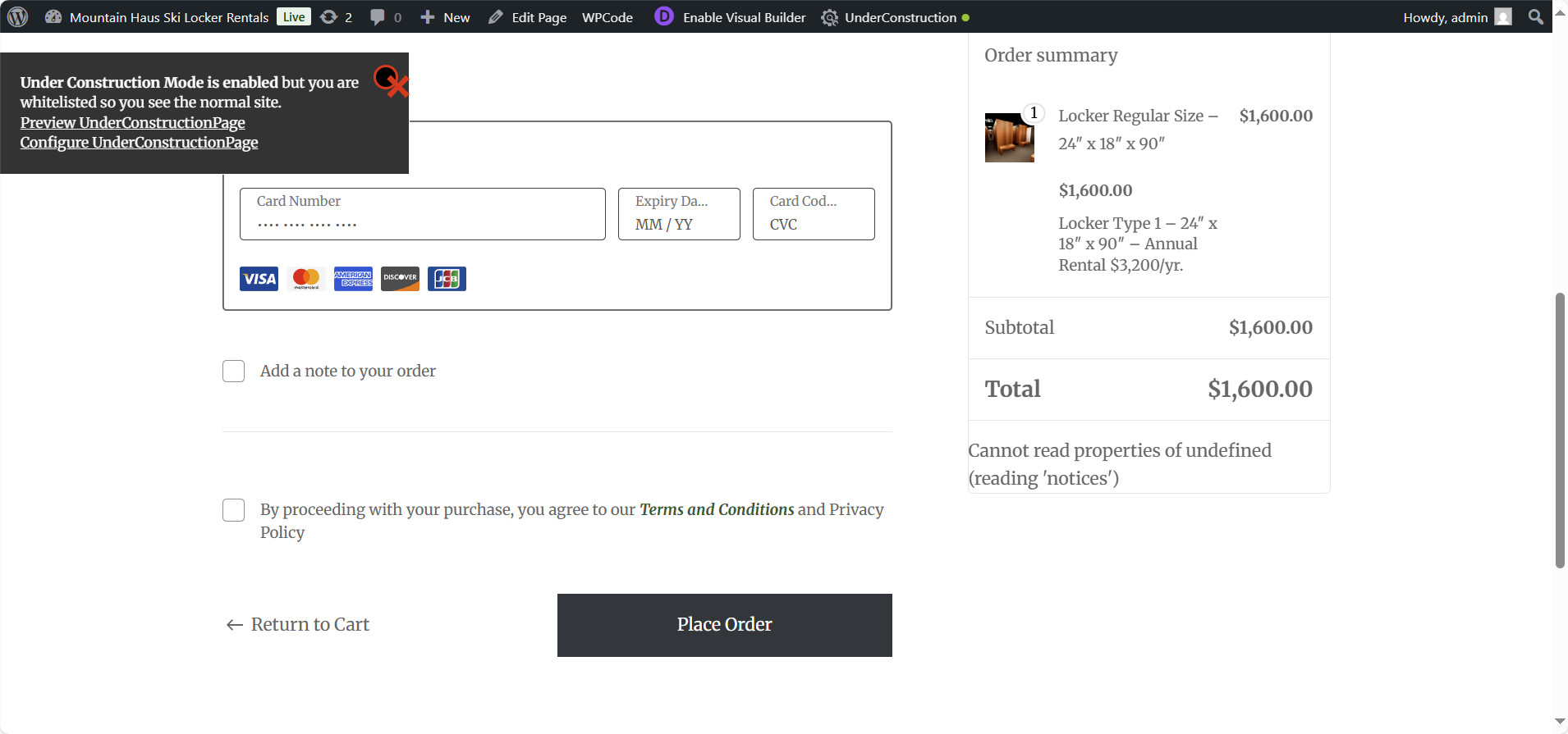 Receiving error Cannot read properties of undefined (reading ‘notices ...